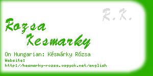 rozsa kesmarky business card