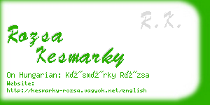 rozsa kesmarky business card